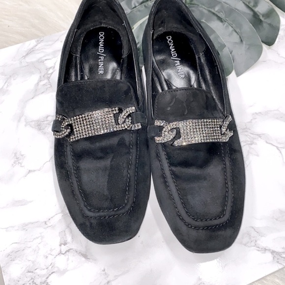 Donald J Pliner black suede loafers size 7M - Picture 2 of 9